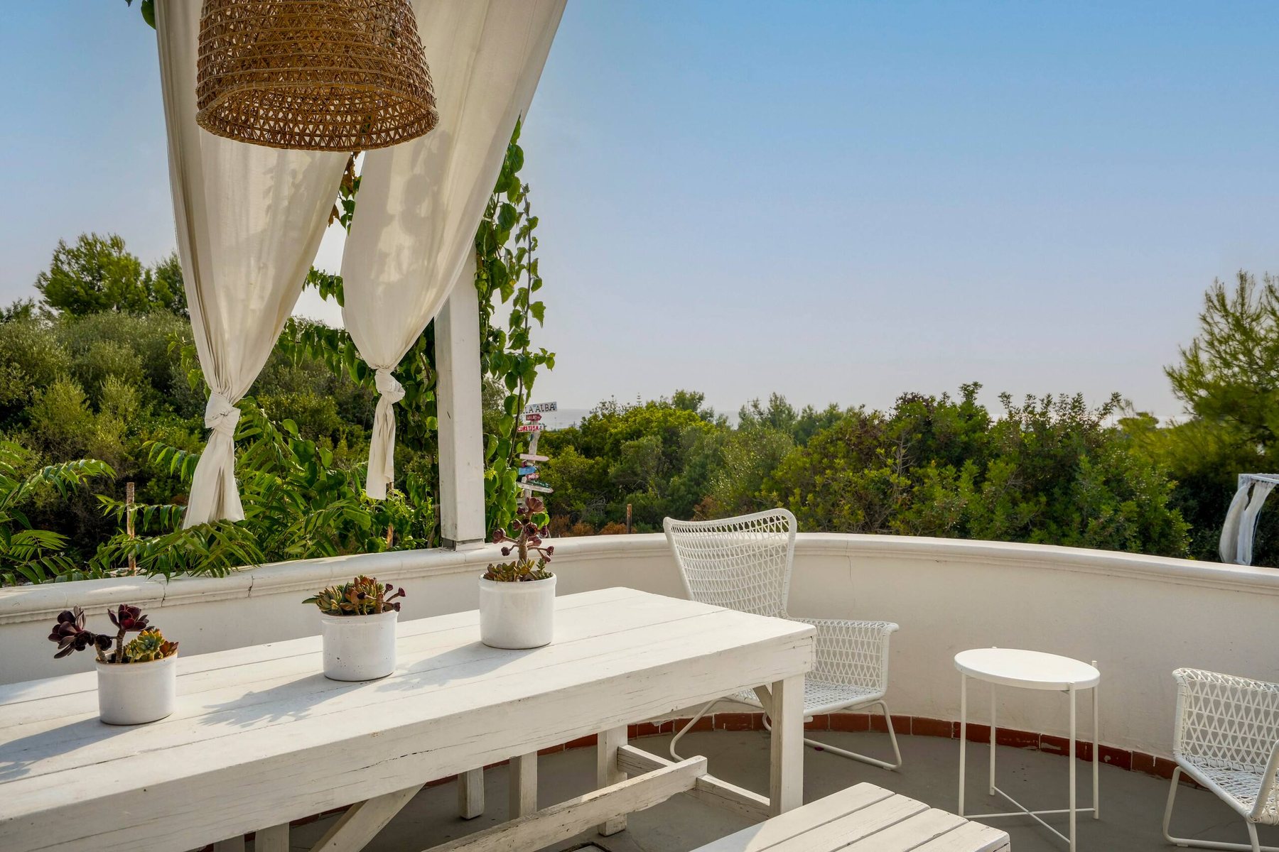 Dining under the pergola
