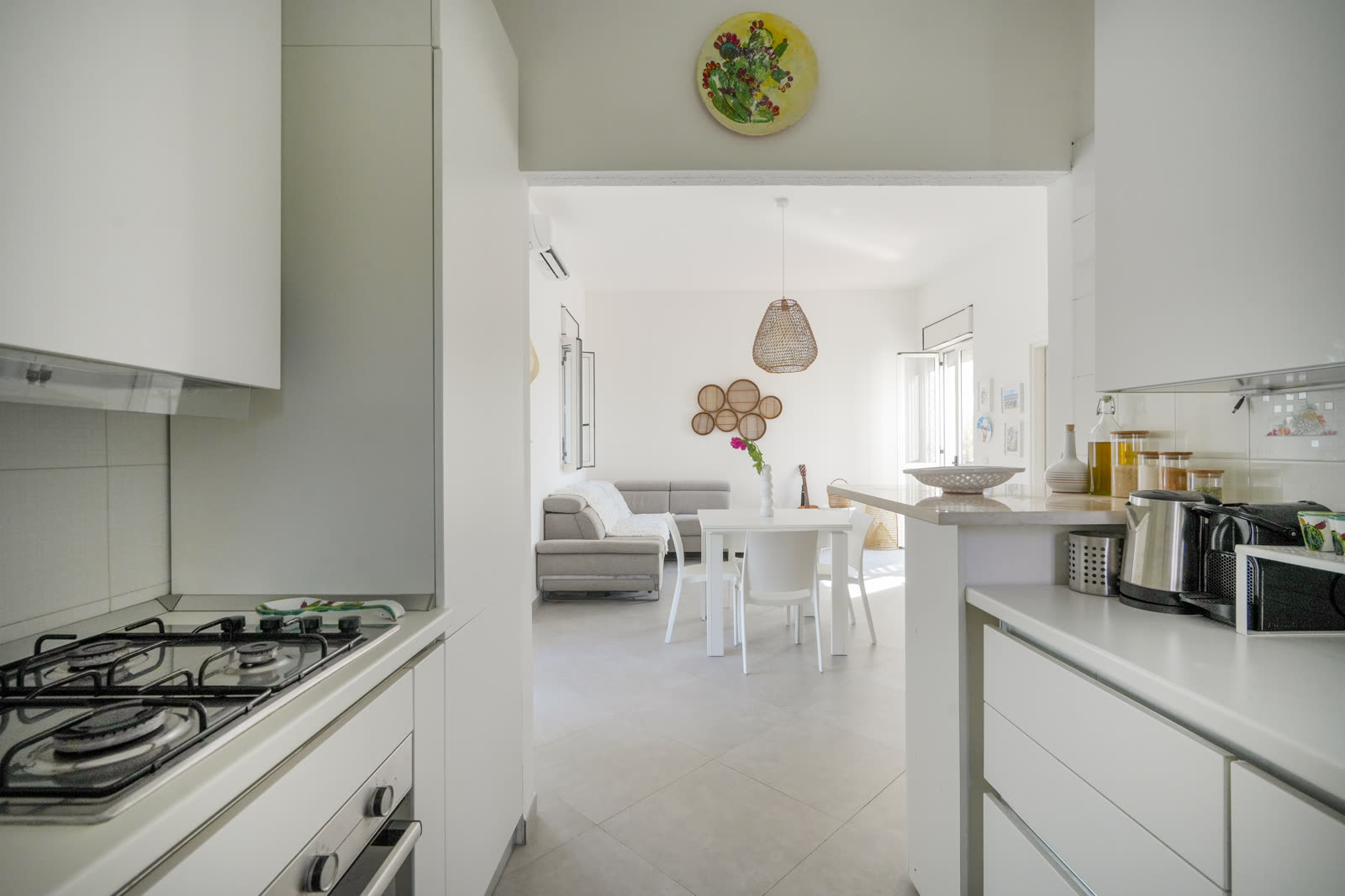 Kitchen open to the living and dining area