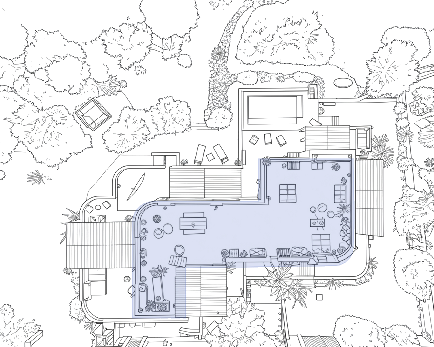 Pool House rooftop plan