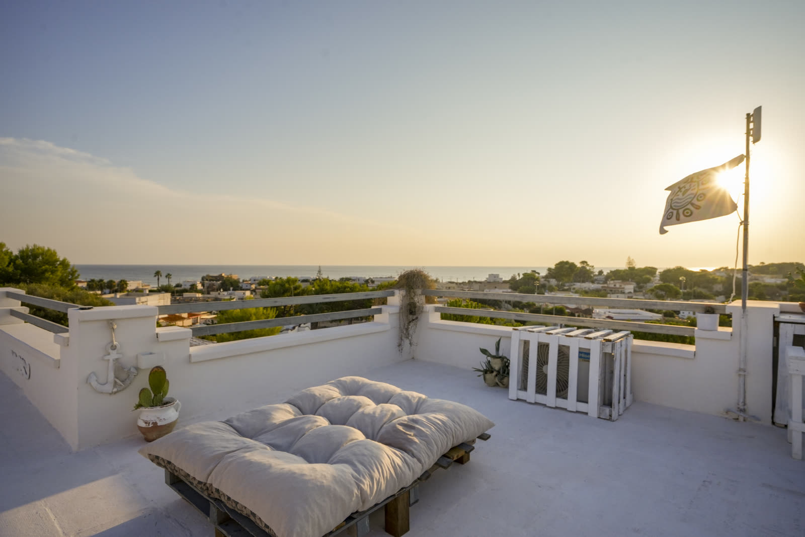 Rooftop terrace at sunset